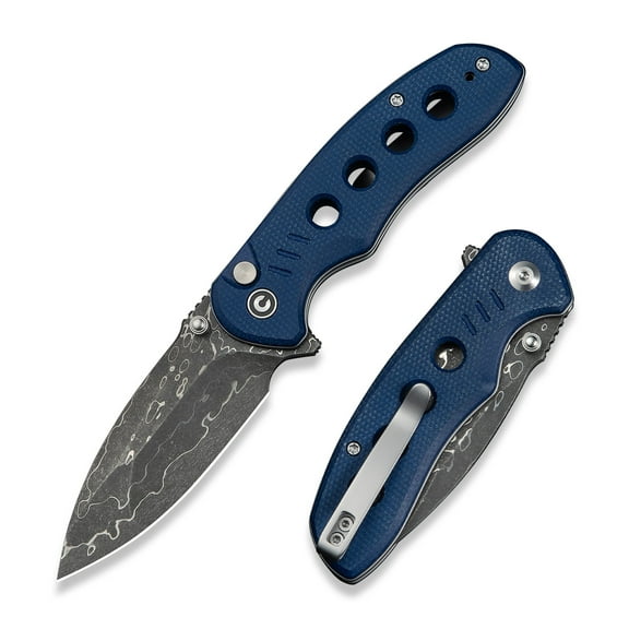CIVIVI Triptych Pocket Folding Knife with 2.97" Damascus Blade Ivory G10 Handle C23085B-DS1