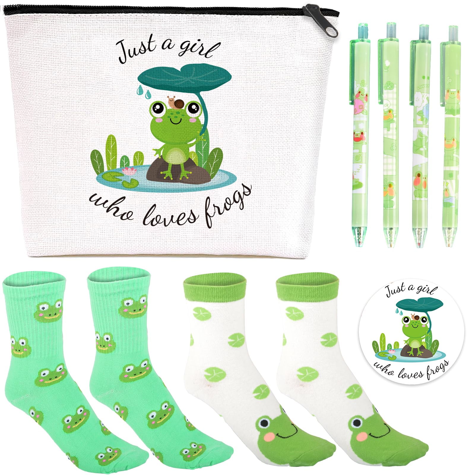 CIXICM Frog Gifts for Frog Lovers, Includes Frog Makeup Bag, Cute Frog ...