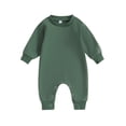 thumbnail image 1 of CIYCuIT 3M 6M 12M 18M Infant Baby Girl Boy Footless Jumpsuit Casual Solid Color Long Sleeve Rompers Newborn Loose Playsuit Fall Daily Clothes, 1 of 8