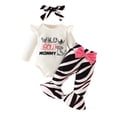 thumbnail image 1 of CIYCuIT Infant Baby Girls 3Pcs Casual Outfits Long Sleeve Letter Print Romper + Zebra Print Flared Pants + Headband 3M 6M 9M 12M 18M Newborn Cute Daily Clothes, 1 of 9