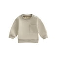thumbnail image 1 of CIYCuIT Kids Baby Boys Girls Casual Sweatshirt Solid Color Long Sleeve Crew Neck Hoodies Toddler Loose Pullover Tops Casual Daily Clothes 0-4 Years, 1 of 8