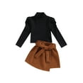 thumbnail image 1 of CIYCuIT Kids Baby Girl Skirts Set Long Sleeve Turtleneck T-shirt + Button Irregular Skirt + Belt 3Pcs Fall Outfits Toddler Sweet Casual Clothes 6M 12M 24M 3T 4T 5T, 1 of 8