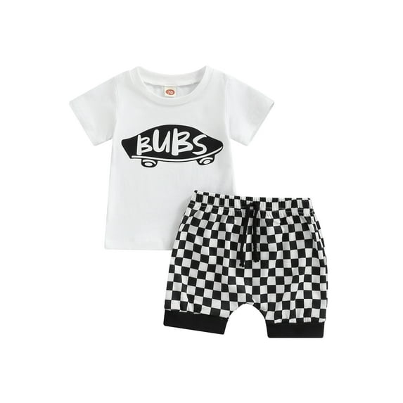 CIYCuIT Newborn Baby Boy Clothes Set Short Sleeve T-Shirt Top+Solid Color Shorts 3 6 9 12 18 24 Months Outfits Casual Summer Clothes