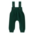 thumbnail image 1 of CIYCuIT Toddler Baby Girls Boys Knitted Jumpsuit Overalls Sleeveless Solid Color Suspender Romper Pants Infant Casual Daily Clothes 6M 9M 12M 24M 3T, 1 of 9