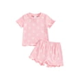 thumbnail image 1 of CIYCuIT Toddler Baby Girls Summer Outfits Floral Print Lettuce Trim Short Sleeve Tops + Shorts 2Pcs 6M 12M 18M 24M 3T 4T Kids Cute Casual Short Pants Sets, 1 of 9