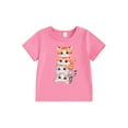 thumbnail image 1 of CIYCuIT Toddler Kids Boys Girls Summer T-shirt 1T 2T 3T 4T 5T 6T 7T 8T Cartoon Cat Print Short Sleeve Pullovers Little Boys Girls Crew Neck Graphic Tops for Casual Daily, 1 of 9