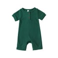 thumbnail image 1 of CIYCuIT Unisex Newborn Baby Boy Girl Summer Romper Short Sleeve Waffle Knitted Jumpsuit Infant Solid Clothes Ribbed One-Piece Outfit, 1 of 7