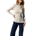 thumbnail image 1 of CIYCuIT Women's Long Sleeve T-shirt Crew Neck Solid Color Irregular Shirts Slim Fit Tops Streetwear Casual Clothes, 1 of 6