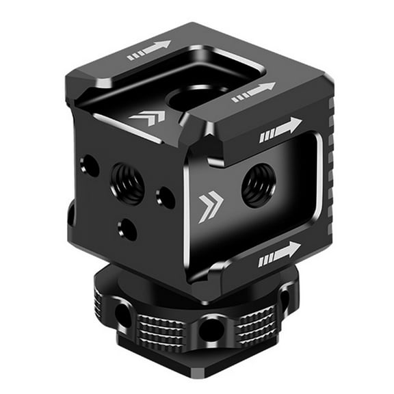 CIYISON 1/4" Screw Adapter Mic Light Stand Monitor Extend Bracket Three Head Hot Shoe Base Lightweight Suitable for Photography