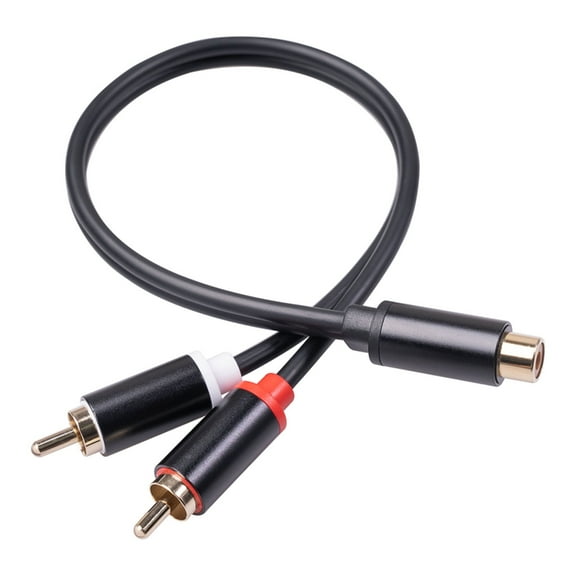 CIYISON 1 RCA Female to 2 RCA Male Splitter Cable RCA Y Splitter Converter Cord Wire Line for Car System Subwoofer Player