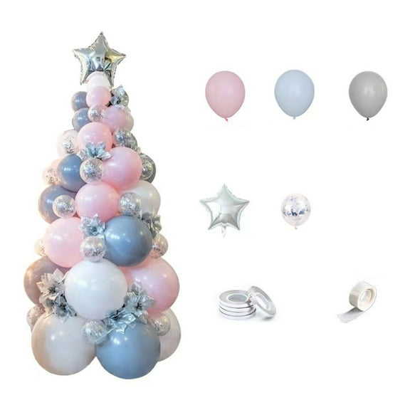 CIYISON 1 Set Christmas Tree DIY Balloon Tower With Star Balloon For Christmas Home