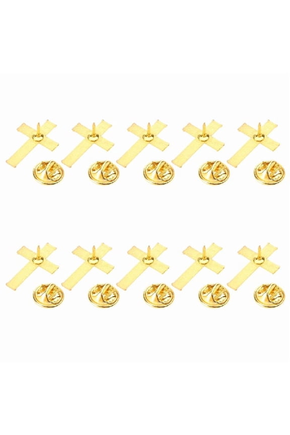 10 PCS Trendy Cross Corsage Pins Stylish Alloy Material Cross Brooch Metal Badge Fashion Accessory Gift for Enthusiasts