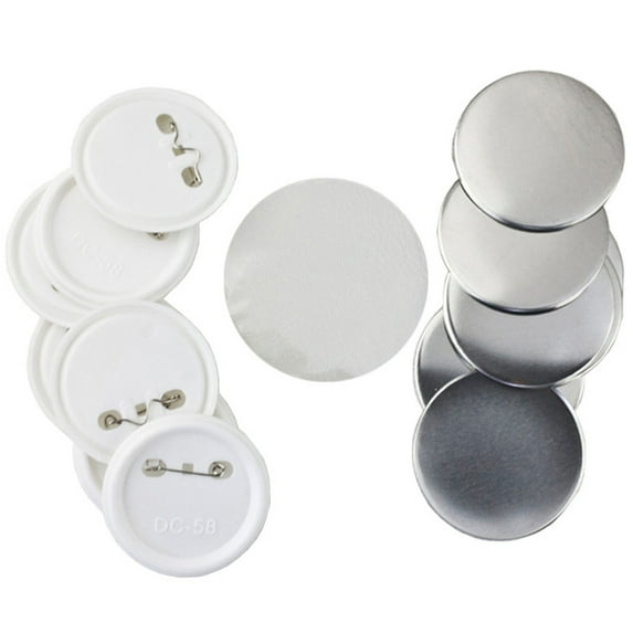 CIYISON 100 Sets Metal Blank Badge Personalized Brooches DIY Cabochon Backpack Clothes Lapel Pin Parts for Button Maker Machine