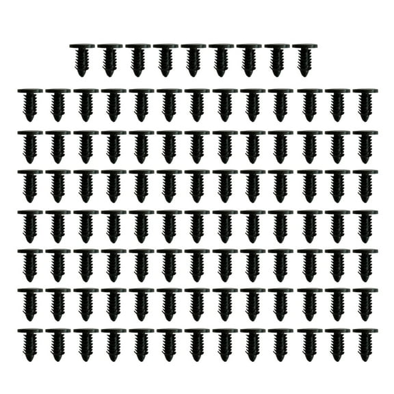 CIYISON 100Pcs Black White Tree-shape Rivets Push Pins Fasteners Plastic Hole Hood Pressure Pins for Garden Furniture Car Roof