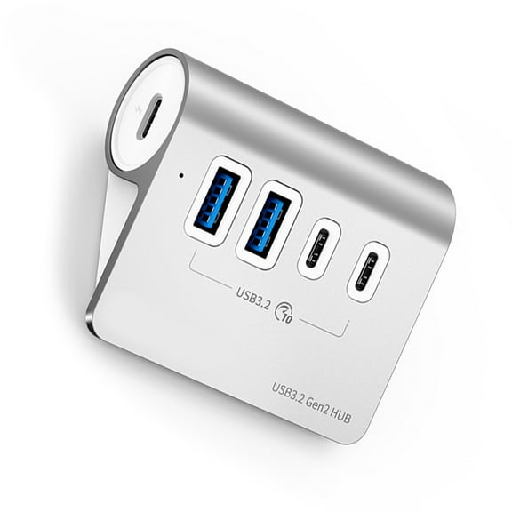 CIYISON 10Gbps USB 3.2 Hub PD60W Charging Type C Splitter with Power Adapter for PC