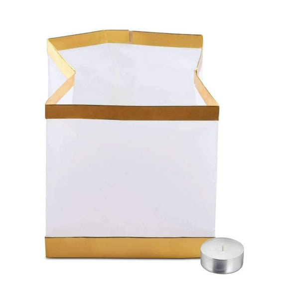CIYISON 10Pcs 5.9" / 4.3" Water Floating Paper Lanterns Chinese Square Adrifting Lantern Lamp with Candle for Praying Blessing