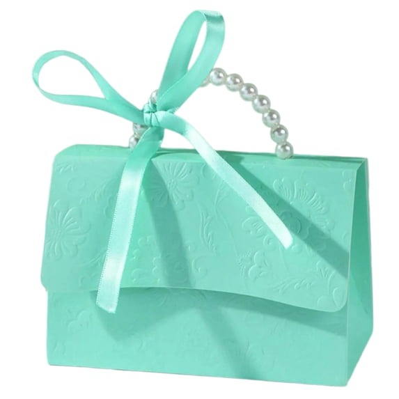 CIYISON 10Pcs Wedding Party Favor Boxes Bridals Candy Gift Boxes with Ribbon and Pearls