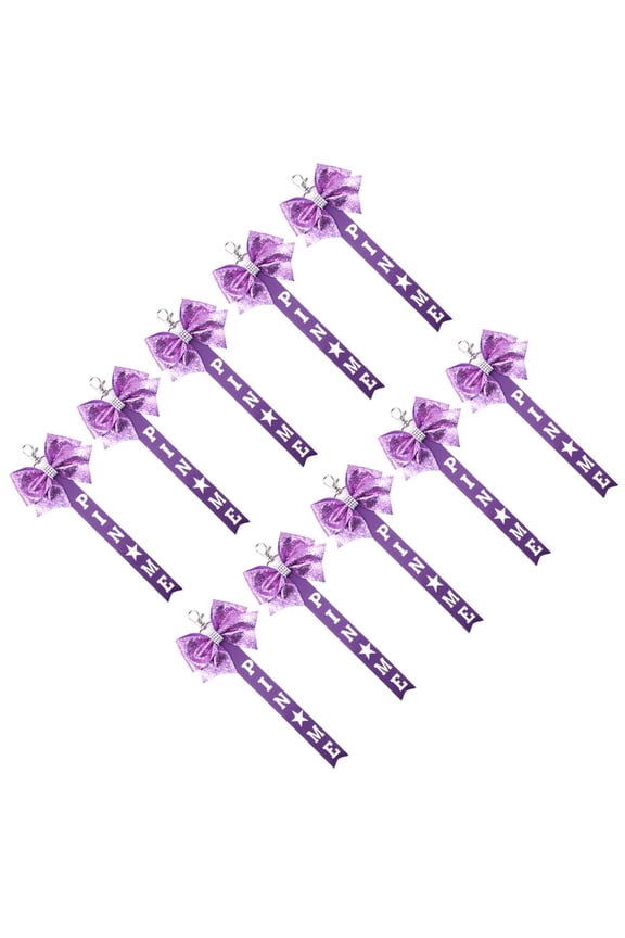 10pcs Cheerleading Bows Keychains Bowknot Streamer Keyring Jewelry for Teen Girl
