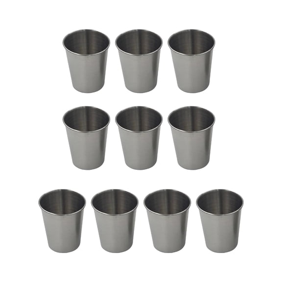 CIYISON 10pcs Durable Stainless Steel Drinking Cups Beer Glasses For Parties And Camping