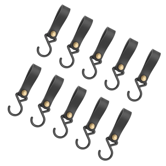 CIYISON 10pcs S Shaped Hooks with PU Strap for Various Uses Metal Camping Hooks