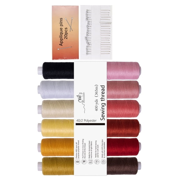 CIYISON 12 Mixed Polyester Yarns Smooth Sewing Experience for Fabric Art Projects