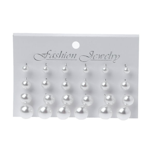 CIYISON 12 Pairs Shining Simulated Pearl Stud Earrings Set Surprise Gift for Girlfriend