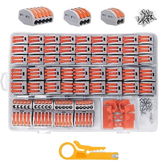 CIYISON 120pcs/set Compact Electrical Wire Connector set Splicing Connector Assortment Multifunctional Wire Splices Connector Set