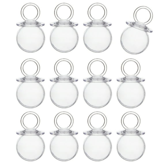 CIYISON 12PCS Pacifier Shape Candy Containers Party Decoration Accessories for Baby Shower Charm and Christening Party Supplies