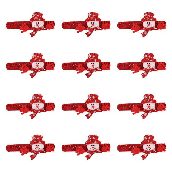CIYISON 12Pcs Christmas Holiday Wristbands Soft Slap On Bracelets For Children Stocking Fillers Christmas Parties Supplies