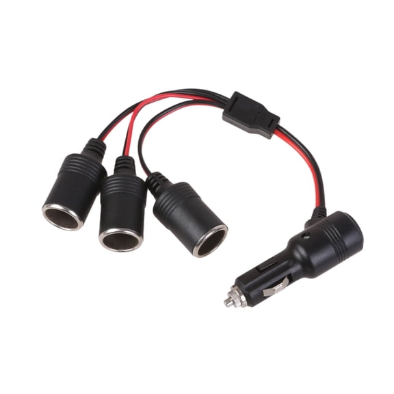 CIYISON 12V-24V Car Cigarettes Lighter Splitter Adapter Cable Cord with Power Switching Button 1 Male to 2/4/3 Female Socket
