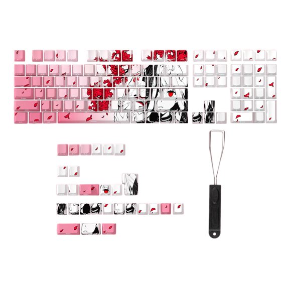 CIYISON 136PCS Keycaps Double Shot Side Print Backlit KeycapsAnime Girl Theme For Mechanical Keyboard 108 96 87 84 75 68 64 61