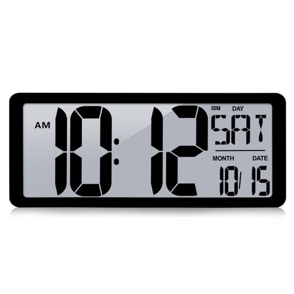 CIYISON 14'' LCD Digital Clock With Backlight, Temperature And Date Easy To Read Clocks