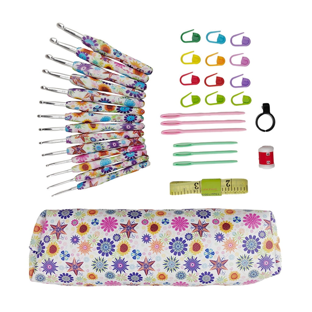CIYISON 14 Size Crochet Hooks Set with Case Ergonomical Crochet Hooks for Crochet Lovers