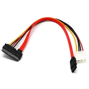 JNANEEI Sata Cable Combo 15 Pin Power and 7 Pin Data Cable 4Pin Molex to Serial ATA Lead