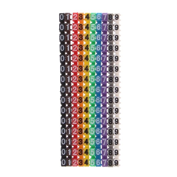 CIYISON 150 Pcs Cable Markers Colourful C-Type Marker Number Tag Label For 1.5mm Wire