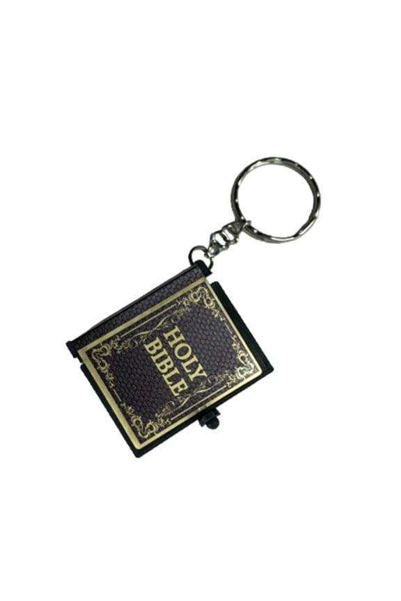 1PC Mini Bible Keychain English Religious Mini Paper Spiritual Christian Cover Keyring Gift