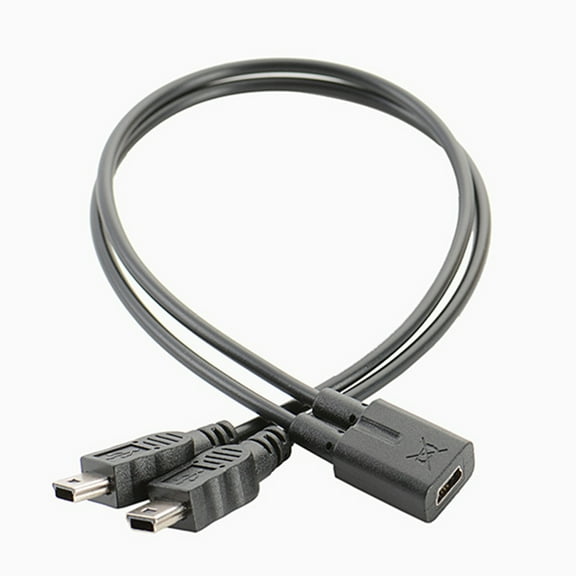 CIYISON 1Pack USB 2.0 Mini 5-Pin Y Splitter Cable,Injection Molding USB 2.0 Mini 5-Pin Female to Dual 2 Male Converter