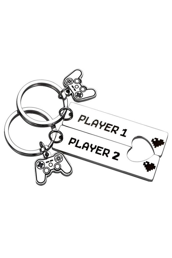 2 Pcs Matching Keychain for Boyfriend Girlfriend Funny Gamer Gifts Keychain
