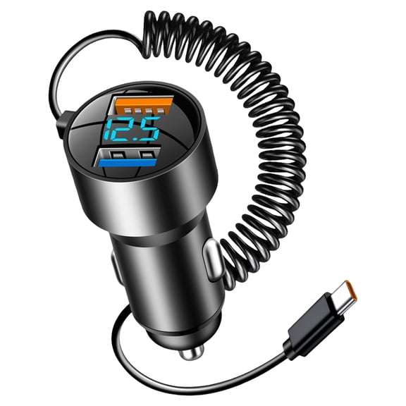 CIYISON 2-Port Intelligent Car Charger Rapid Car Charging Solution Vehicles Super Fast Charging Adapter with Colorful LED Light