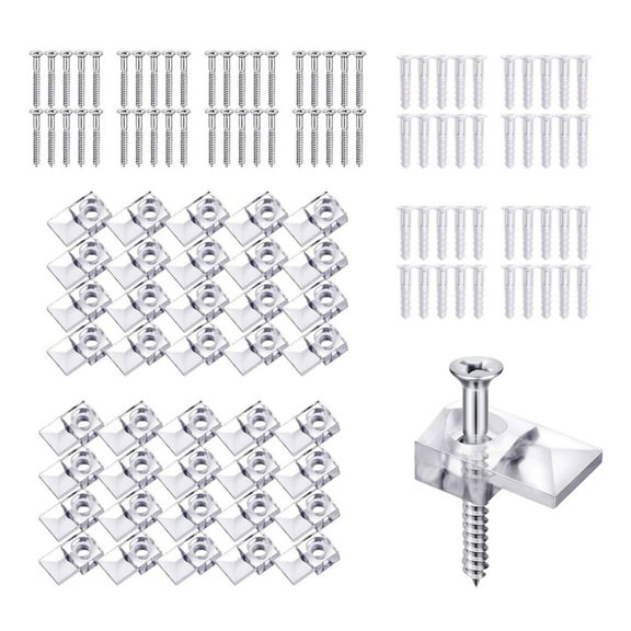 CIYISON 20/40Pcs Safety Mirror Holder Clips Mirror Hanging Hardware Mirror Brackets