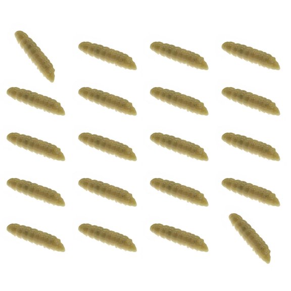 CIYISON 20Pcs Simulation Grub Soft Baits Maggot Fishing Lures For Various Water