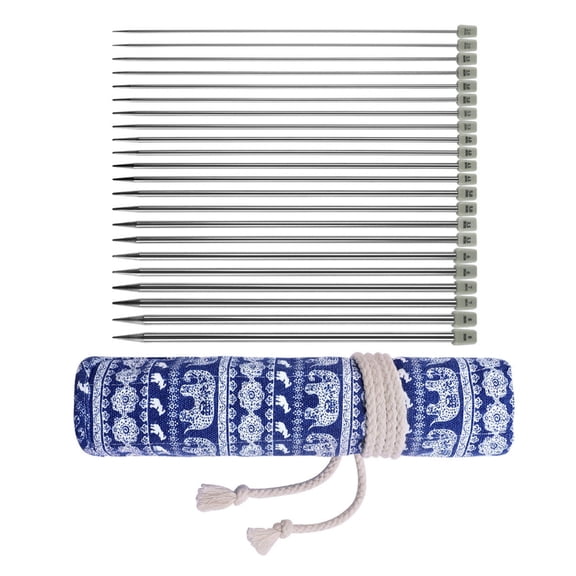 CIYISON 22Pcs Single Pointed Knitting Needle 2.0mm-8.0mm Knitting Needle Set Stainless Straight Knitting Needle for Knitting