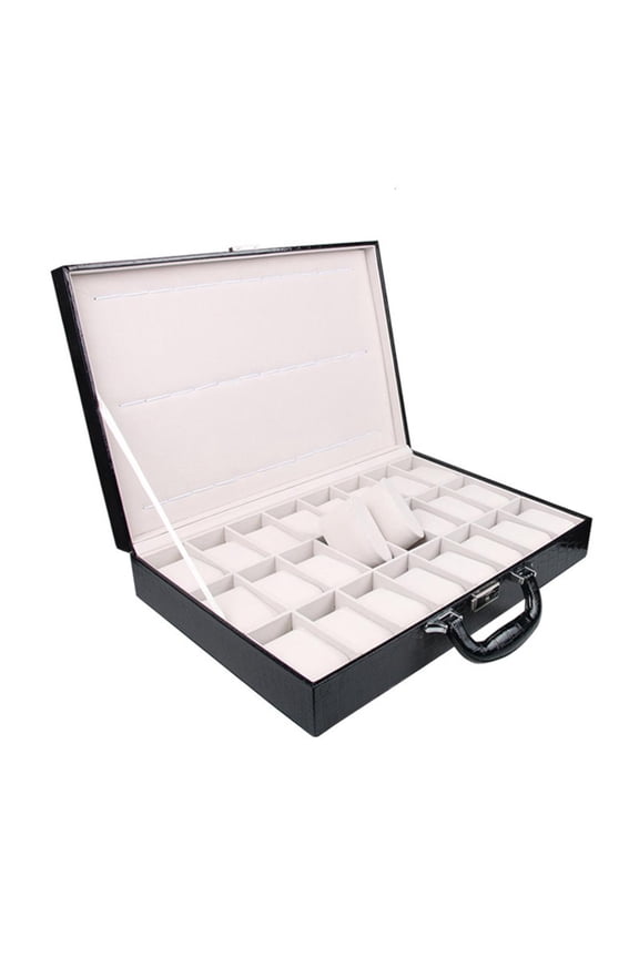 24 Slot Watch Box Organizer Display Watch Case Jewelry Display Drawer-Case
