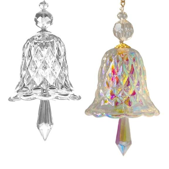 CIYISON 2Pcs Crystal Windchimes Coloful Glass Bells Hanging Suncatchers Window Decors