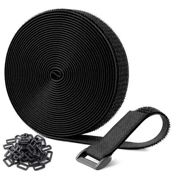 CIYISON 2cm Wide Hook and Looped Strap Frees Cutting Length Cable Ties for Cable Wire