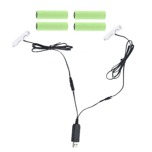 CIYISON 2in1 USB to 1.5V 3V 4.5V 6V AA Battery -Eliminator Can Replace 1-4AA Batteries for Toy Flashlight for Smart Door Lock La