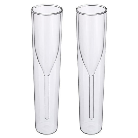 CIYISON 2pcs 100ml Champagne Glass Double Wall Glasses Wedding Party Cup Toasting Cocktails Glass Flute Goblet Bubble Wine Cocktails