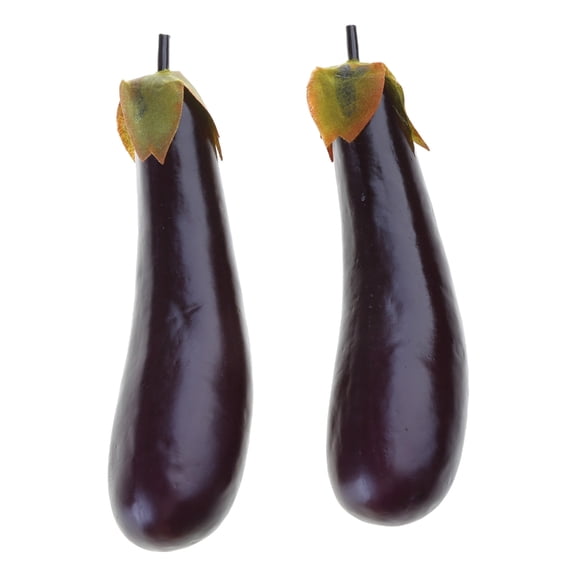 CIYISON 2pcs Simulated Eggplants Soft PU Artificial Aubergines Simulation Vegetables Lightweight Photography Props Ornament