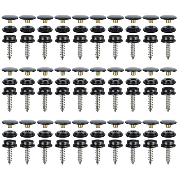 CIYISON 30 Sets 15mm Screw Press Studs 3 Part Stainless Steel Snap Fastener for Fabric