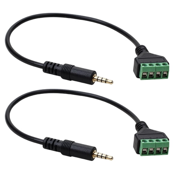 CIYISON 30cm 3.5mm 4 Channel Stereo Male Plugs to Screw Terminals Balun Converters Gold Plateds